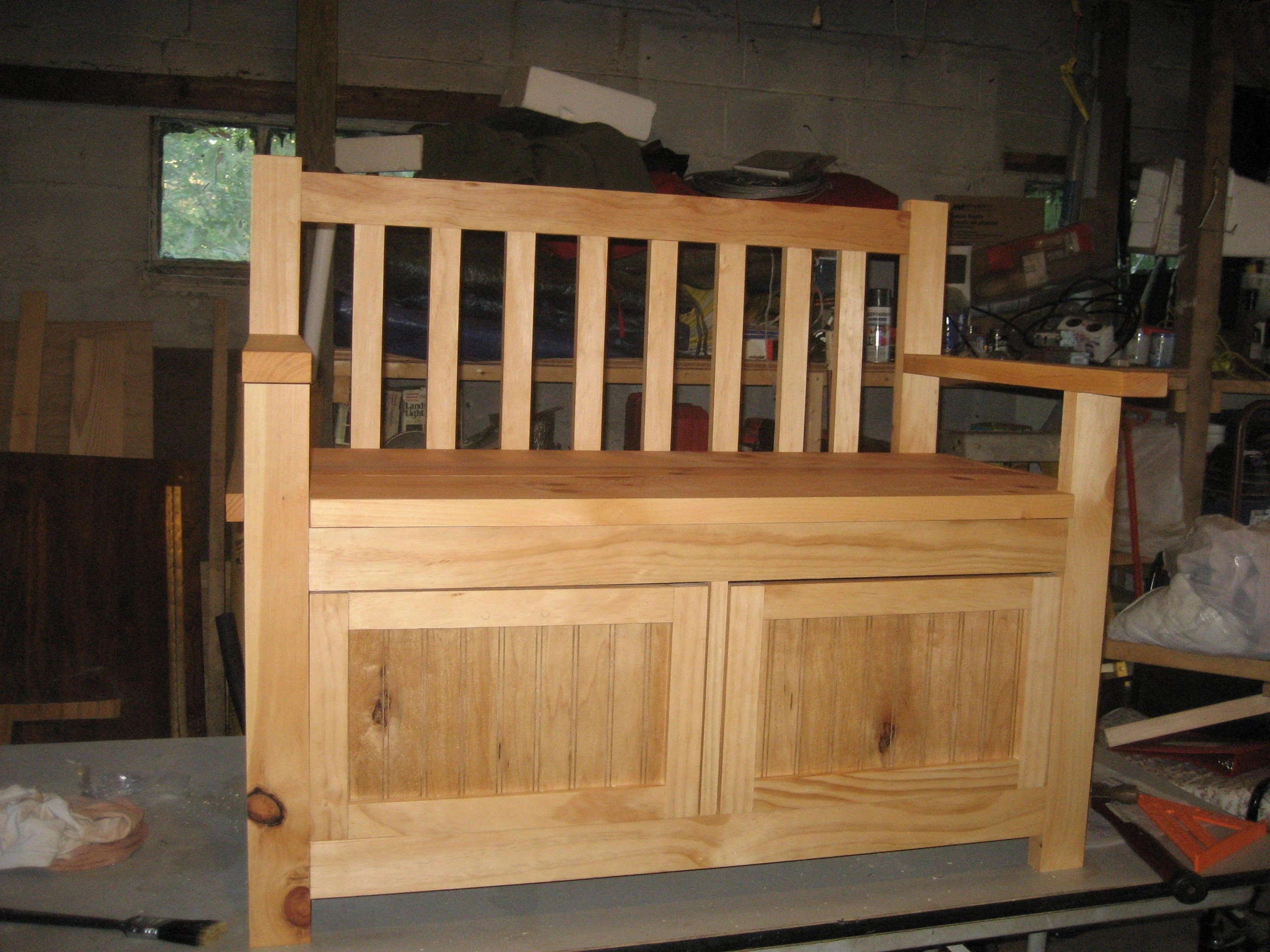 Ana White Dog food storage bench DIY Projects